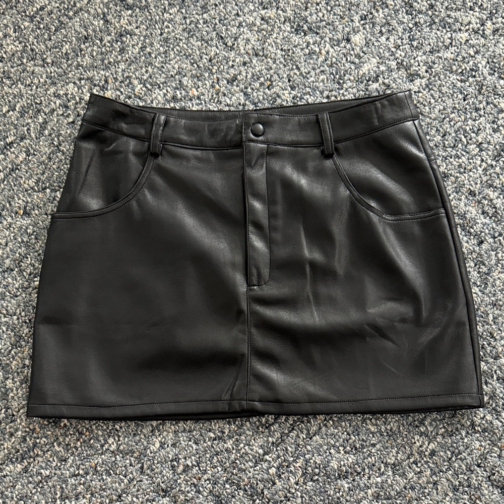 Lulus Black Faux Leather Mini Skirt - Women